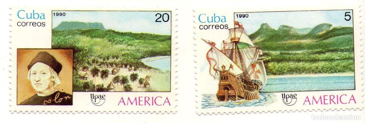 Sellos: CUBA. 3056/57. UPAEP&acute;90. DESCUBRIM DE AMERICA. CRISTOBAL COLON - COLUMBUS. (086)
