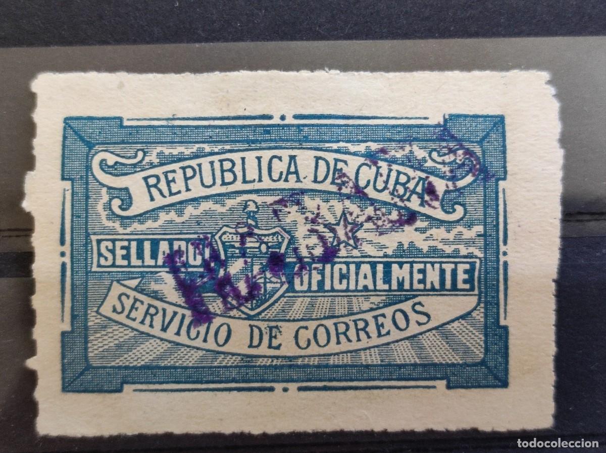 Sellos: CUBA - Sellado Oficialmente - SERVICIO DE CORREOS . SOBRECARGA HABANA. FOTO. 848
