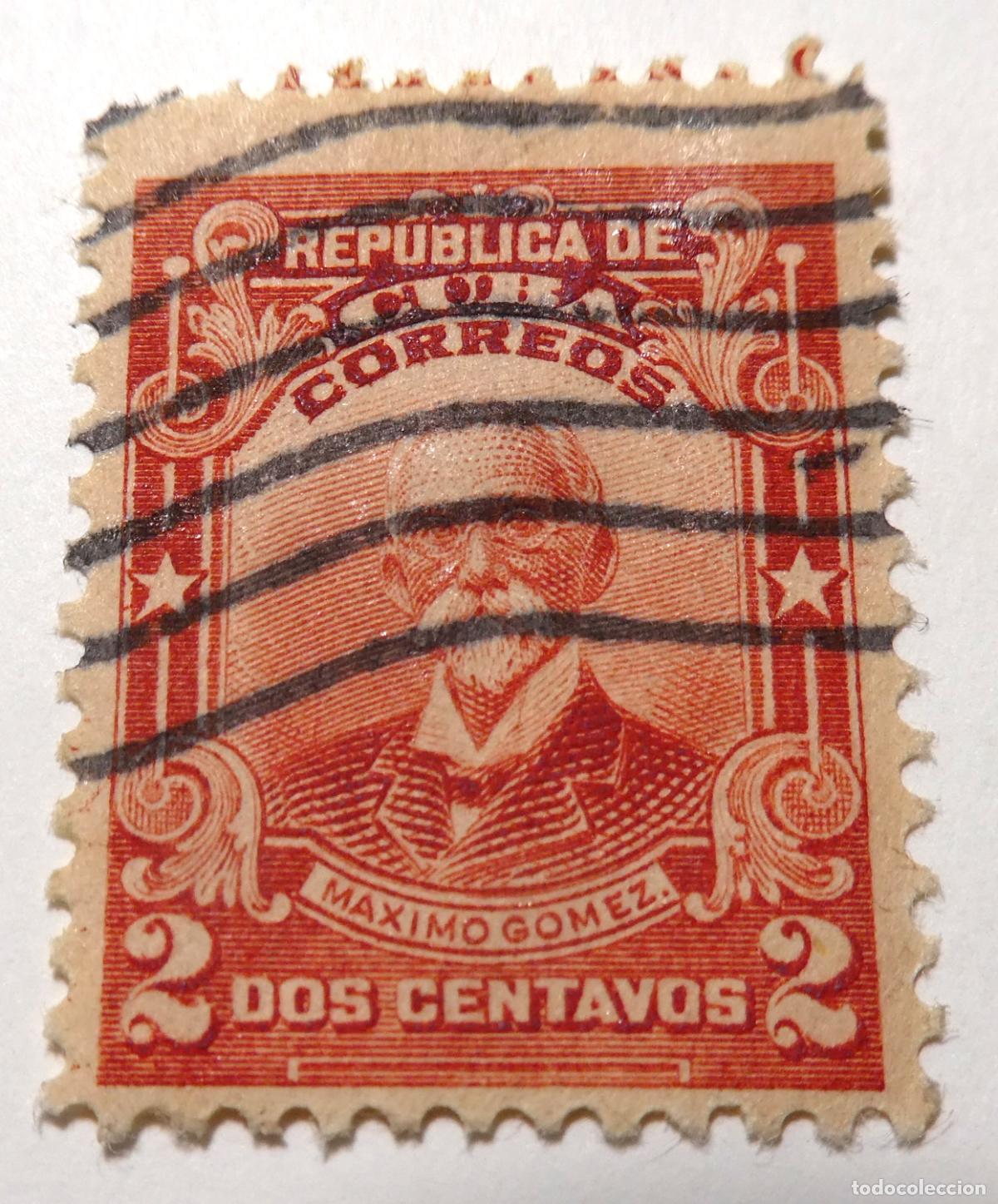 Selos: Sello postal de Rep&uacute;blica de Cuba de 2 centavos de 1911 ,retrato del general M&aacute;ximo G&oacute;mez.