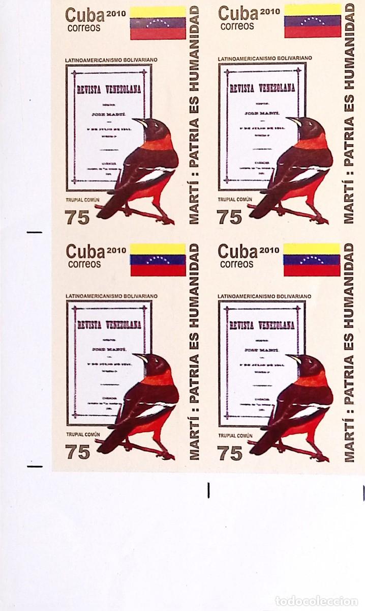 Sellos: MI) 2010 CUBA, DIE PROOF, BLOCK OF 4, COMMEMORATIVE SERIES DEDICATED TO BOLIVARIAN LATIN AMERICANISM