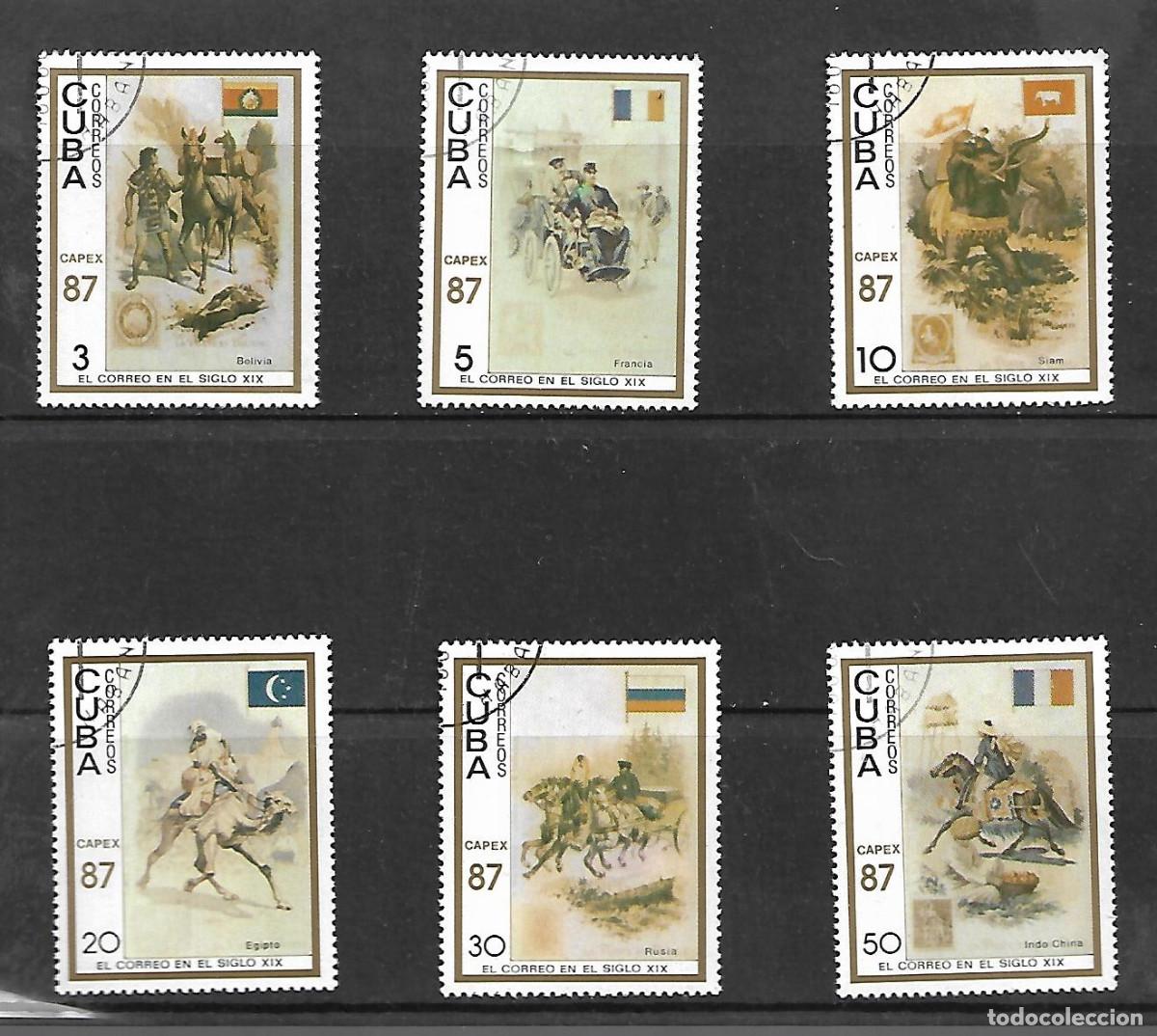 Sellos: SERIE COMPLETA DE CUBA MATASELLADA 1987
