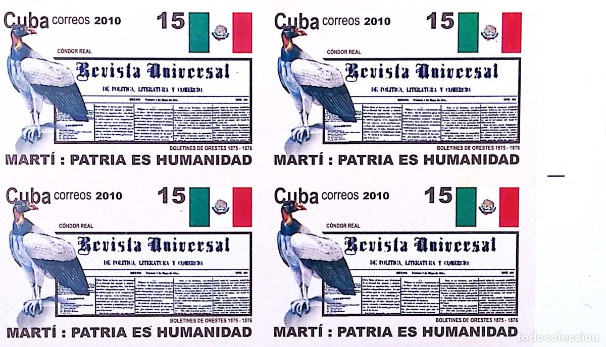 Sellos: MI) 2010 CUBA, DIE PROOF, IMPERFORATE BLOCK OF 4; PHILATELIC SERIES CELEBRATING HISTORICAL AND CULTU