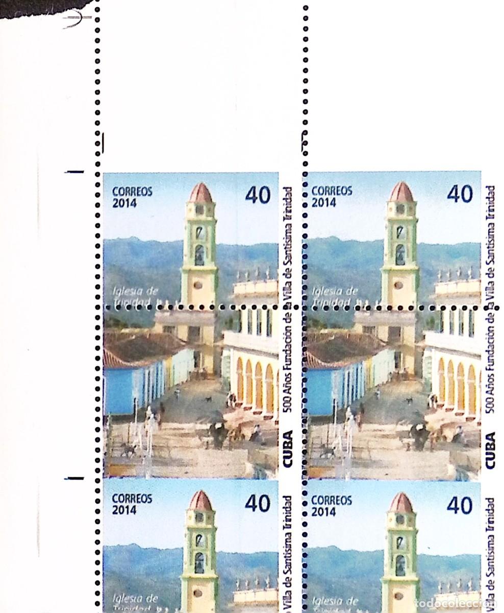 Sellos: MI) 2014 CUBA, DIE PROOF, BLOCK OF 4, 500TH ANNIVERSARY OF THE FOUNDING OF THE TOWN OF SANT&Iacute;SIMA TRI