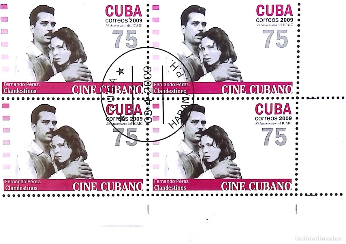 Sellos: MI) 2009 CUBA, DIE PROOF, BLOCK OF 4, 50TH ANNIVERSARY OF ICAIC (CUBAN INSTITUTE OF CINEMATOGRAPHIC