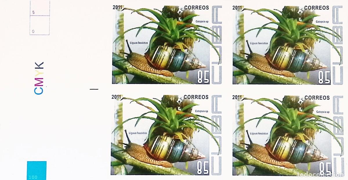 Sellos: MI) 2011 CUBA, DIE PROOF, IMPERFORATE BLOCK OF 4, CUBAN BIODIVERSITY, WITH CMYK PRINTING CONTROL MAR