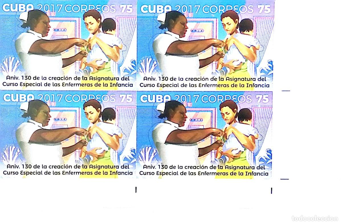 Sellos: MI) 2017 CUBA, DIE PROOF, IMPERFORATE BLOCK OF 4, ANNIVERSARY OF THE CREATION OF THE SPECIAL COURSE
