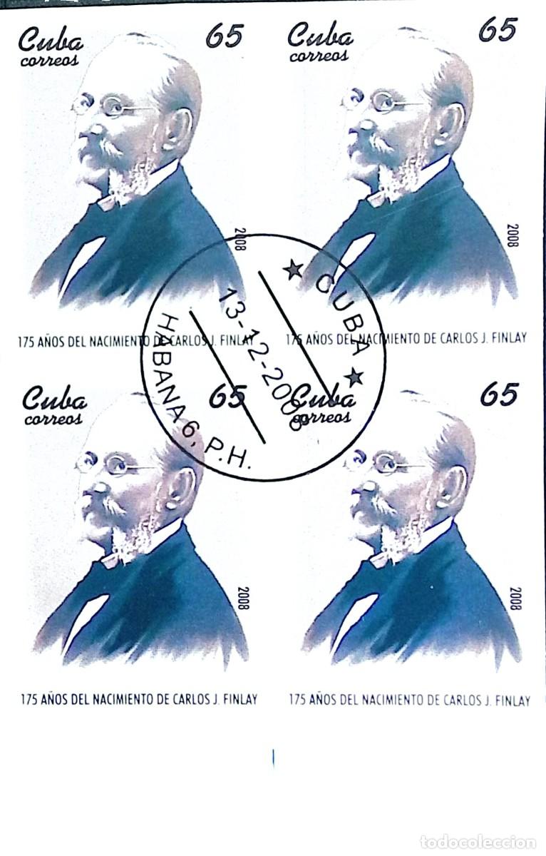Sellos: MI) 2008 CUBA, DIE PROOF, IMPERFORATE BLOCK OF 4, MARKING THE BIRTH ANNIVERSARY OF CARLOS J. FINLAY