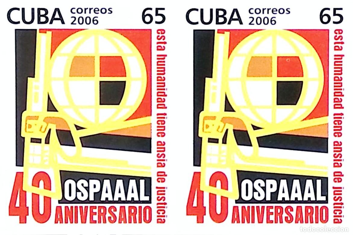 Sellos: MI) 2006 CUBA, DIE PROOF, IMPERFORATE PAIR, 40TH ANNIVERSARY OF OSPAAAL, MNH