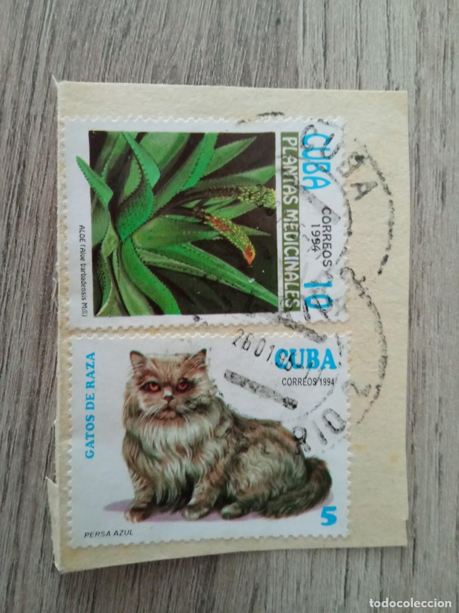 Sellos: 2 SELLOS DE CUBA, PEGADOS Y MATASELLADOS