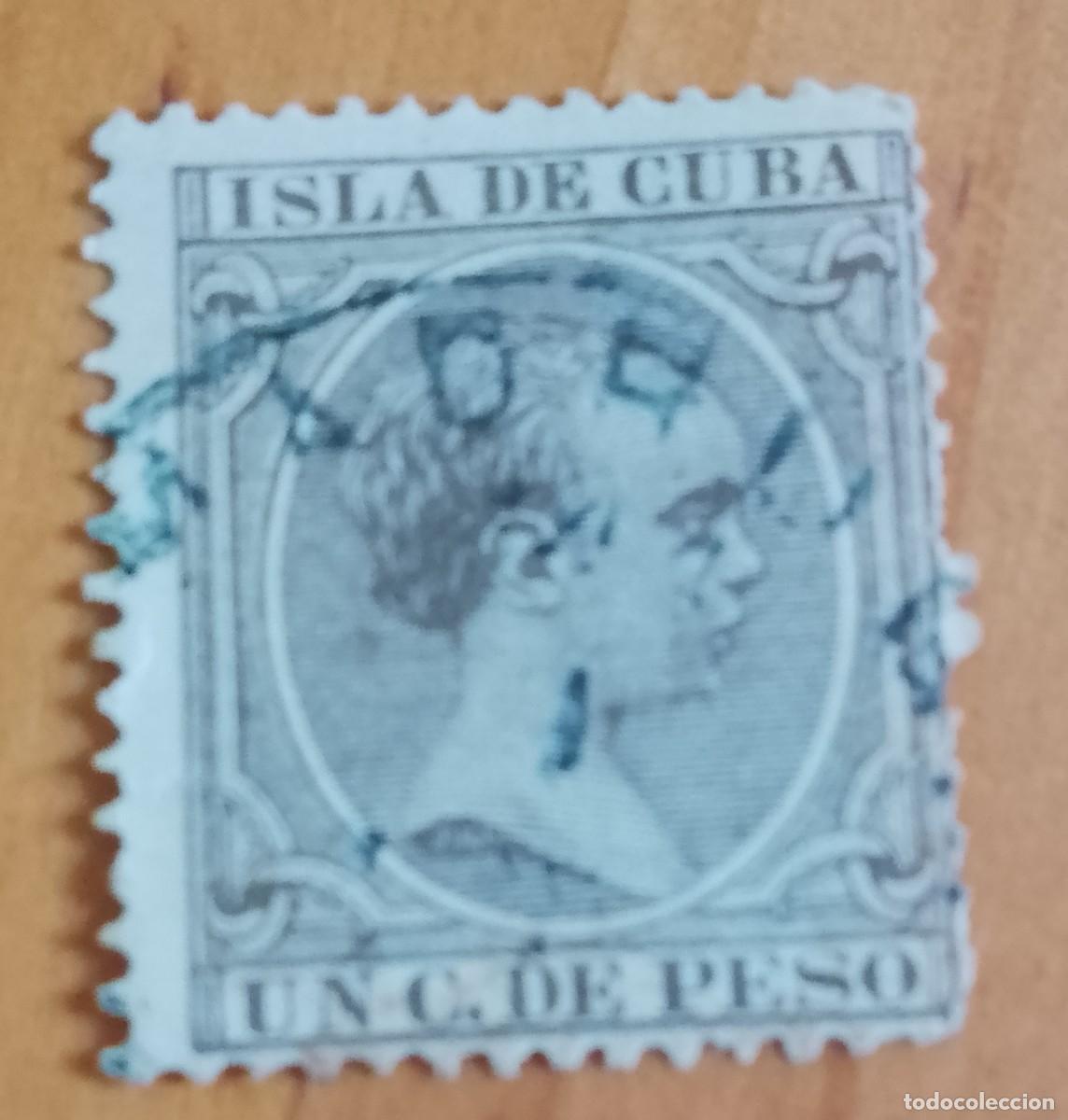 Sellos: ISLA DE CUBA - VALOR FACIAL, UN C. DE PESO - ALFONSO XIII 1886.1931