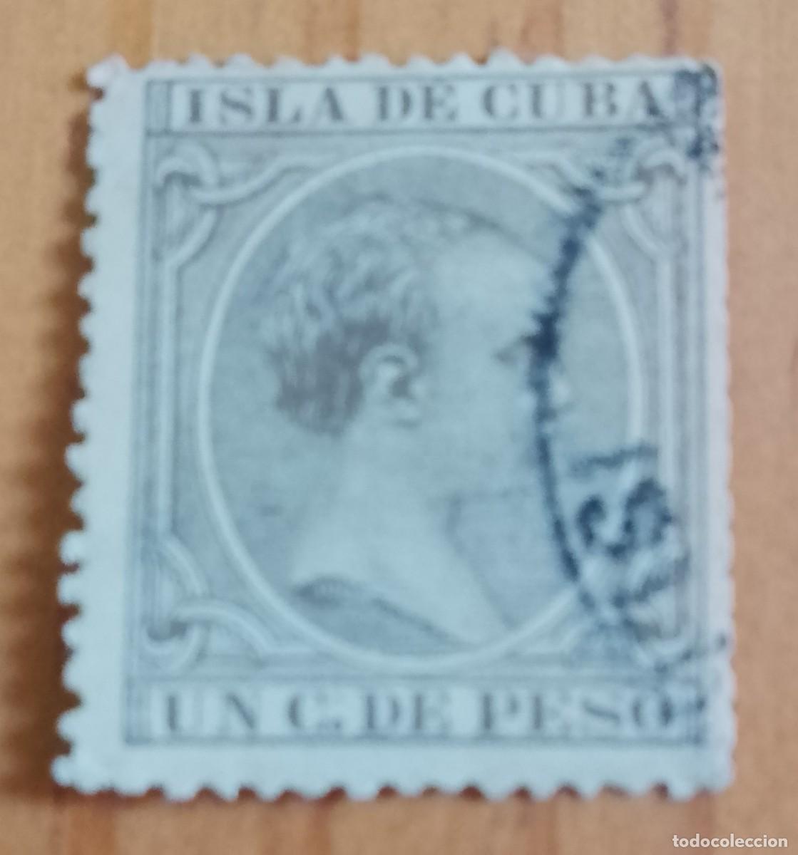Sellos: ISLA DE CUBA - VALOR FACIAL, UN C. DE PESO - ALFONSO XIII 1886.1931
