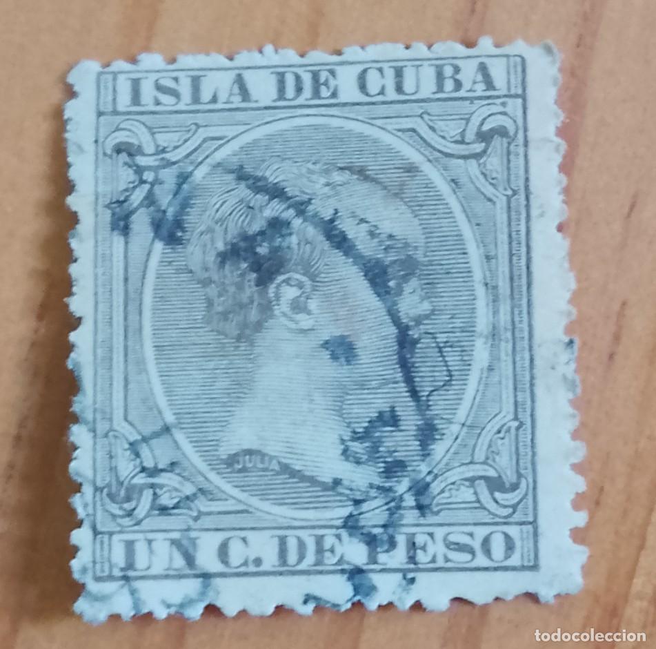 Sellos: ISLA DE CUBA - VALOR FACIAL, UN C. DE PESO - ALFONSO XIII 1886.1931