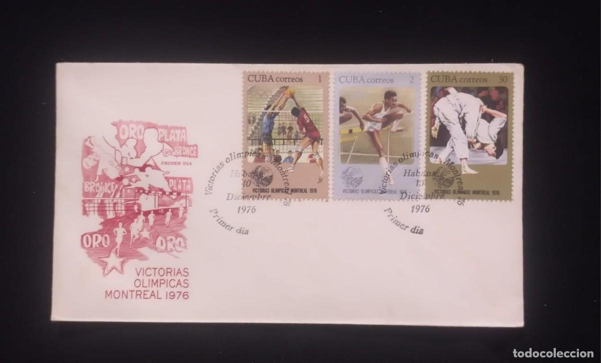 Sellos: TS) 1976 CUBA, FDC,MONTREAL 1976 OLYMPIC GAMES: CUBAN MEDALISTS,VF.