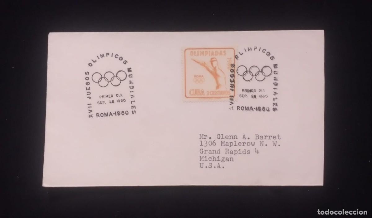 Sellos: TS) 1960 CUBA, FDC,17TH OLYMPIC GAMES, ROME,VF.