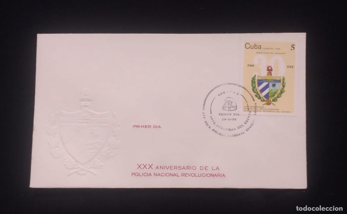 Sellos: TS) 1988 CUBA, FDC,30TH ANNIVERSARY OF THE NATIONAL REVOLUTIONARY POLICE STATE SECURITY DEPARTMENT,X