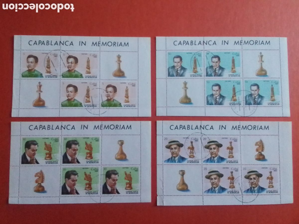 Sellos: CUBA &rdquo;Homenaje Jos&eacute; Ra&uacute;l Capabkanca&rdquo;