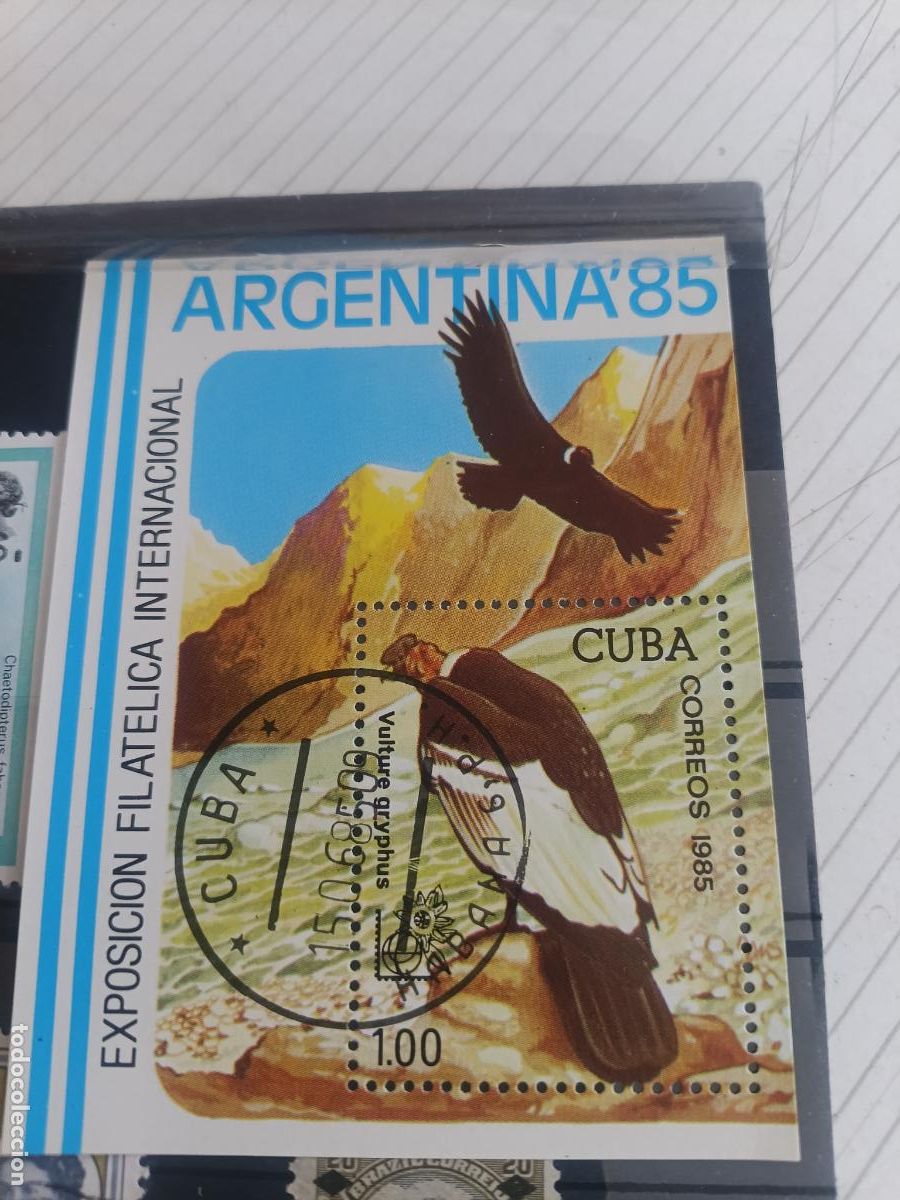 Sellos: Cuba. Argentina 85, Sello. C&oacute;ndor
