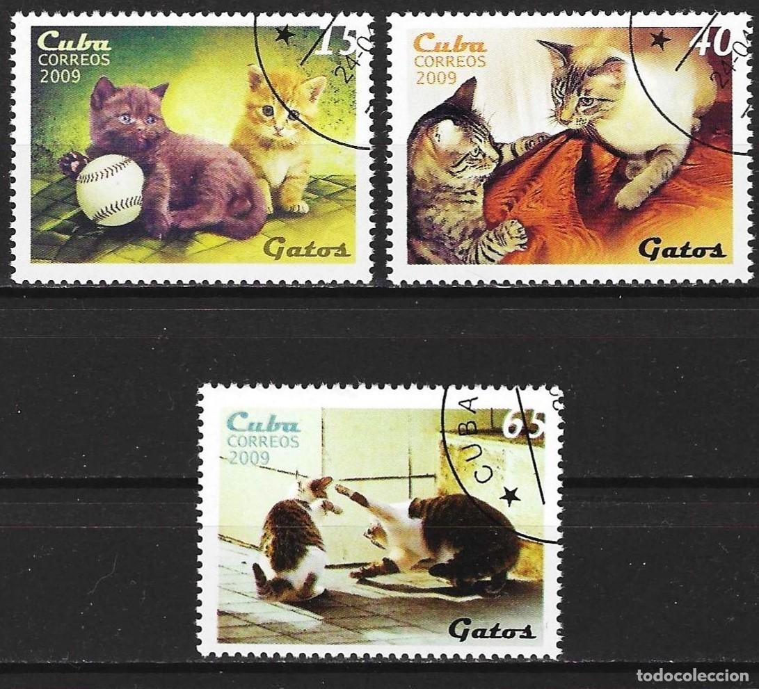 Sellos: Cuba 2009 - Mi 5254 a 5256 - YT 4770 a 4772 - Gatos