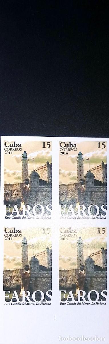 Sellos: TS) 2014 CUBA, DIE PROOF, IMPERFORATE, BLOCK OF 4,EL MORRO CASTLE LIGHTHOUSE IN HAVANA,MNH.