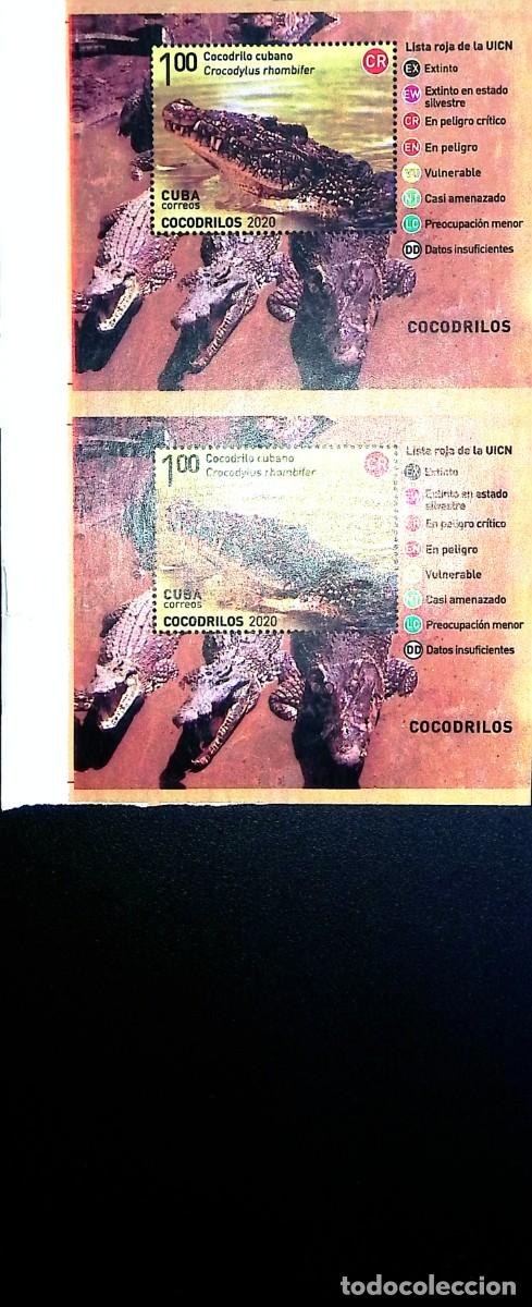 Sellos: TS) 2010 CUBA, DIE PROOF, IMPERFORATE, STRIP,CROCODILES,MNH.