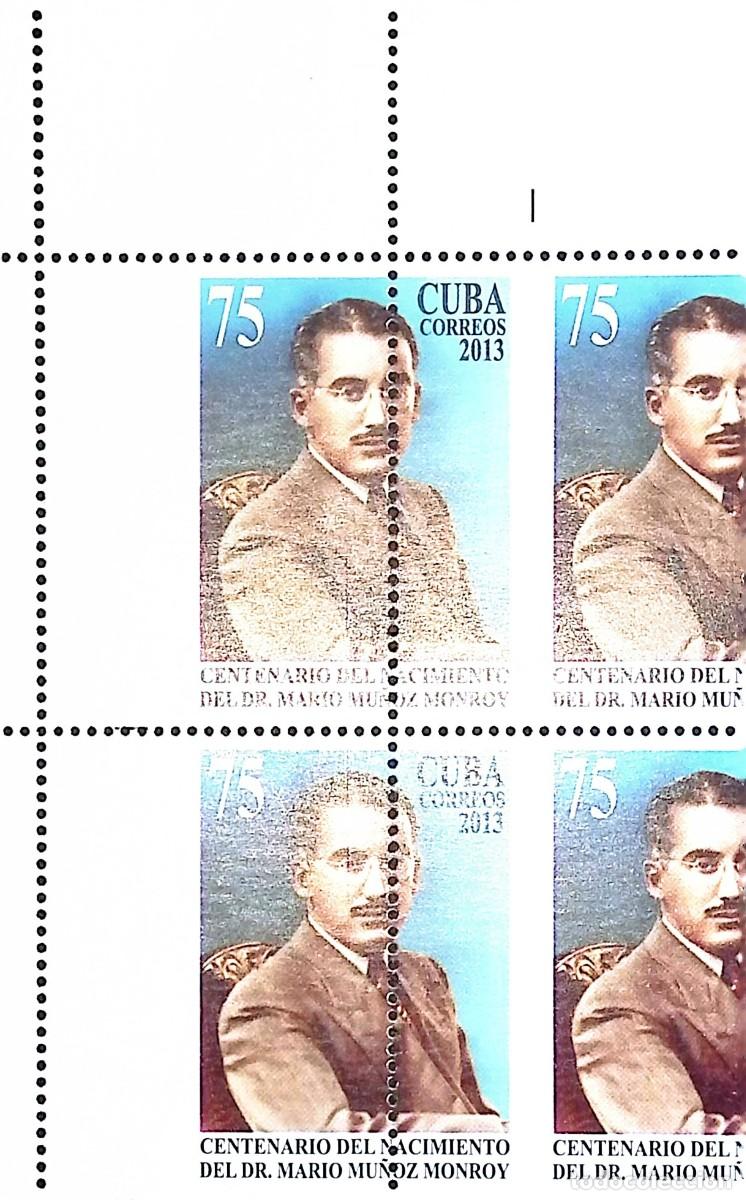 Sellos: TS) 2013 CUBA, DIE PROOF, PERFORATE, DISPLACED IMAGE, BLOCK OF 4,60TH ANNIVERSARY OF THE DEATH OF PH