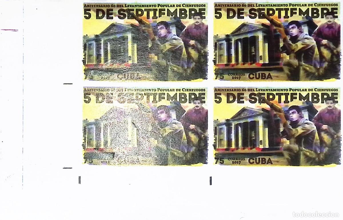 Sellos: TS) 2017 CUBA, DIE PROOF, IMPERFORATE, BLOCK OF 4,60TH ANNIVERSARY OF THE SEPTEMBER 5TH NAVAL UPRISI