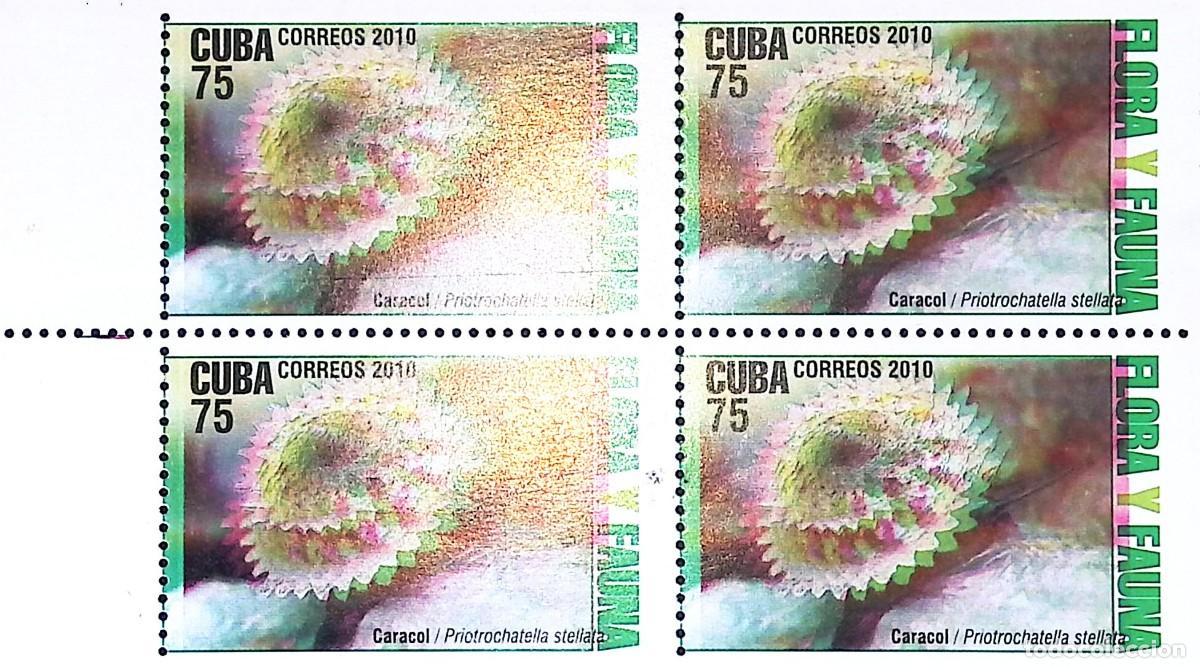 Sellos: TS) 2013 CUBA, DIE PROOF, PERFORATE, VARIETY OF COLOR, BLOCK OF 4,FLORA AND FAUNA,MNH.