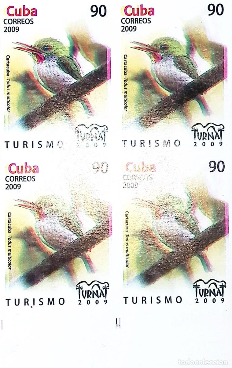 Sellos: TS) 2009 CUBA, DIE PROOF, IMPERFORATE, VARIETY OF COLOR, BLOCK OF 4,CUBAN TODY,MNH.