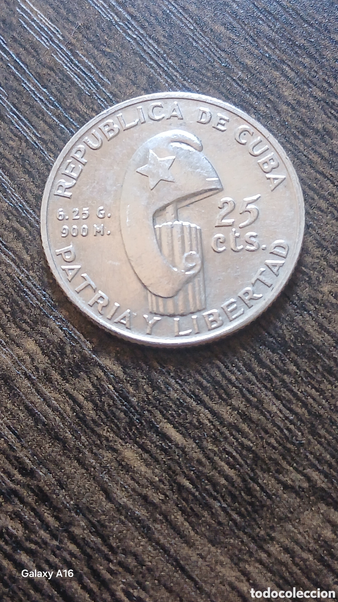 Sellos: Moneda 25 Centavos Cuba 1953 Jos&eacute; Mart&iacute; Plata 900 Centenario