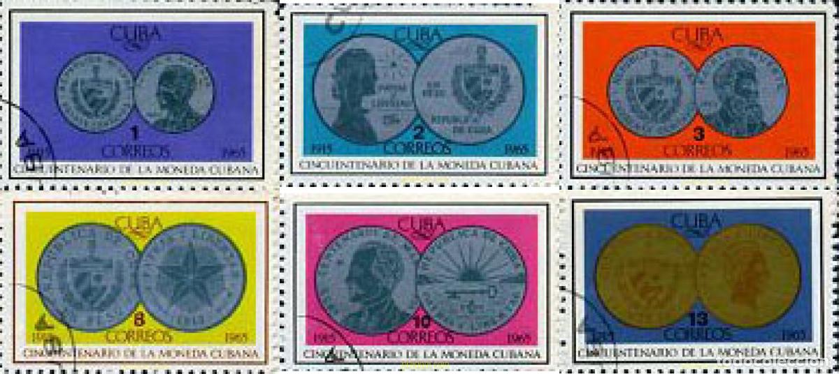 Sellos: 215791 MNH CUBA 1965 CINCUENTENARIO DE LA MONEDA CUBANA
