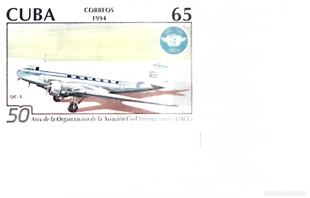 Sellos: TS) 1994 CUBA,DIE PROOF,WITH THE 50TH ANNIVERSARY OF THE INTERNATIONAL CIVIL AVIATION ORGANIZATION A