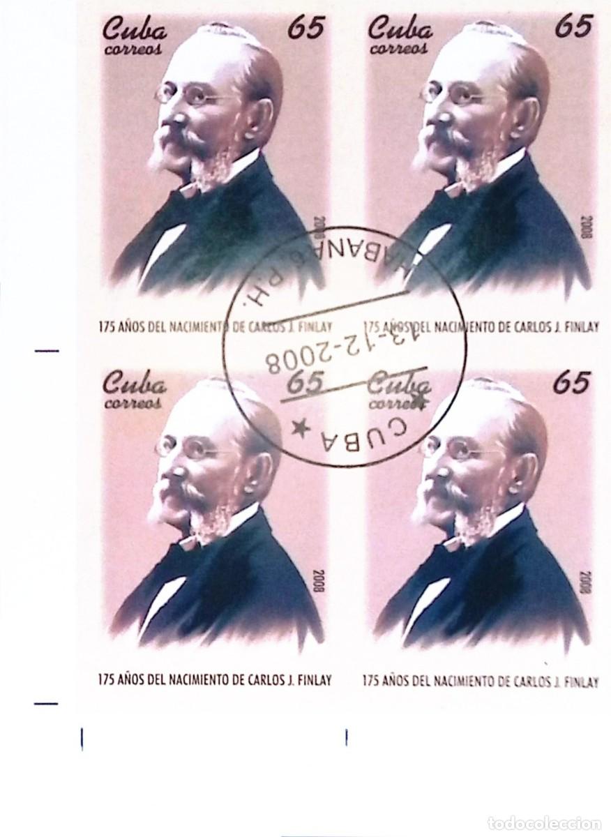Sellos: TS) 2008 CUBA,DIE PROOF, IMPERFORATE, BLOCK OF 4,175TH ANNIVERSARY OF THE BIRTH OF PHYSICIAN AND SCI