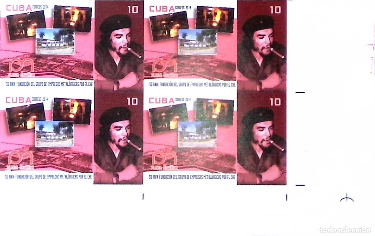 Sellos: TS) 2014 CUBA,DIE PROOF, IMPERFORATE, BLOCK OF 4,TRIBUTE TO THE GUERRILLA FIGHTER ERNESTO CHE GUEVAR