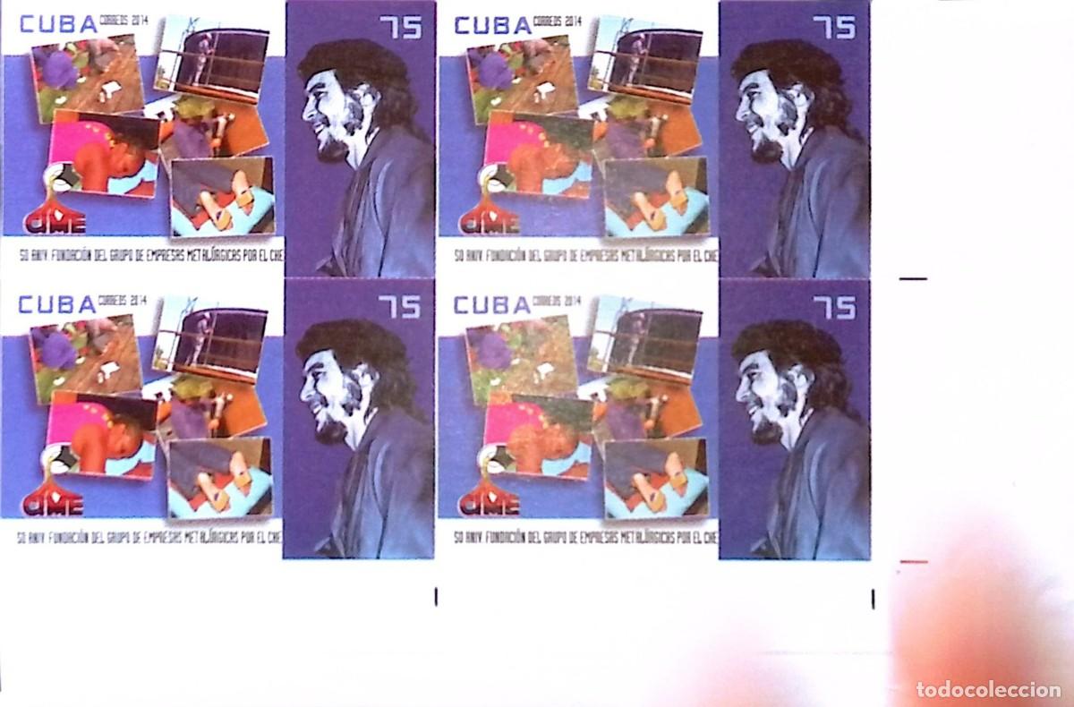 Sellos: TS) 2014 CUBA,DIE PROOF, IMPERFORATE, BLOCK OF 4,TRIBUTE TO THE GUERRILLA FIGHTER ERNESTO CHE GUEVAR