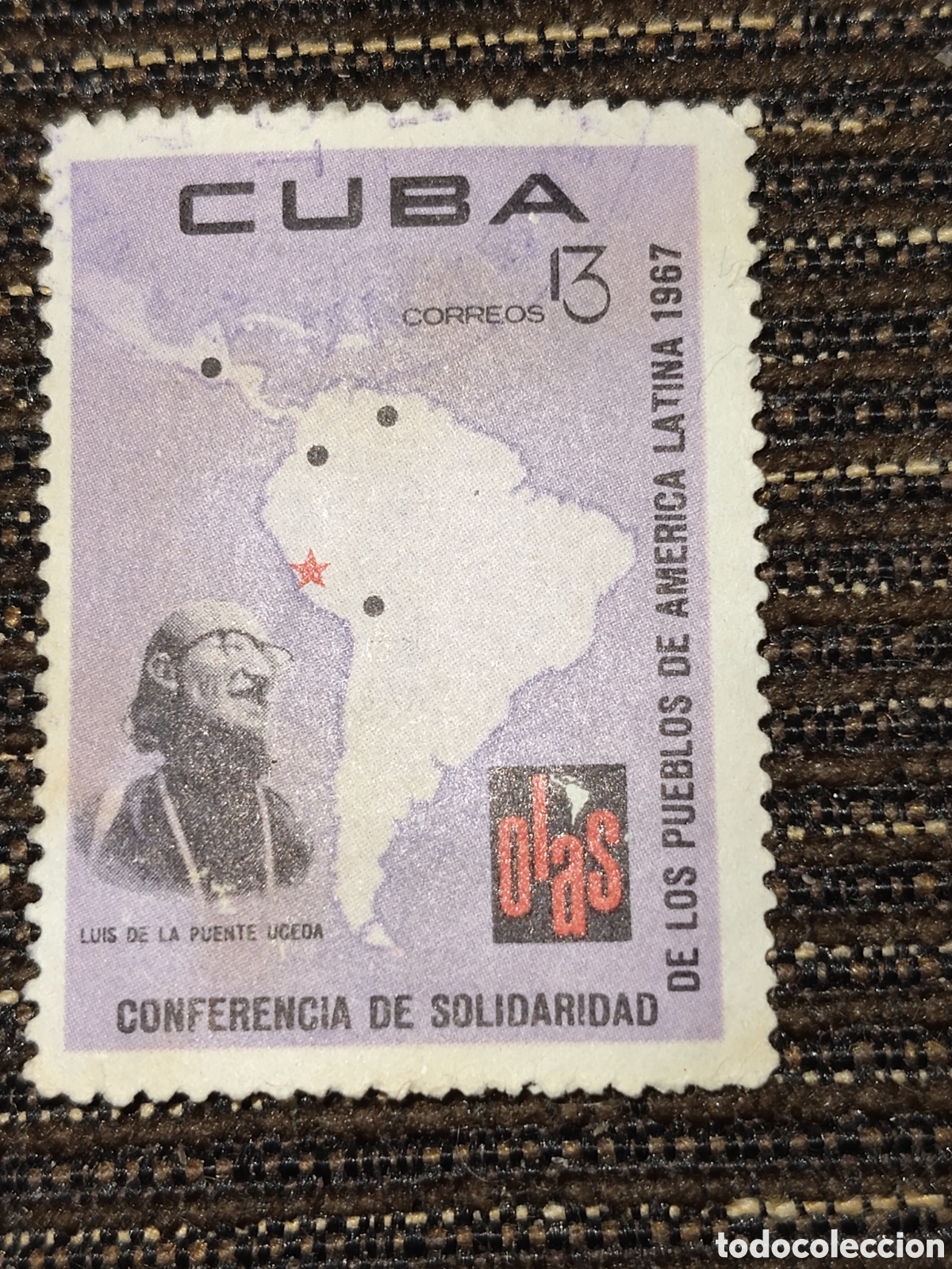 Sellos: Sello de Cuba conferencia de solidaridad de los pueblos de Am&eacute;rica Latina 1967