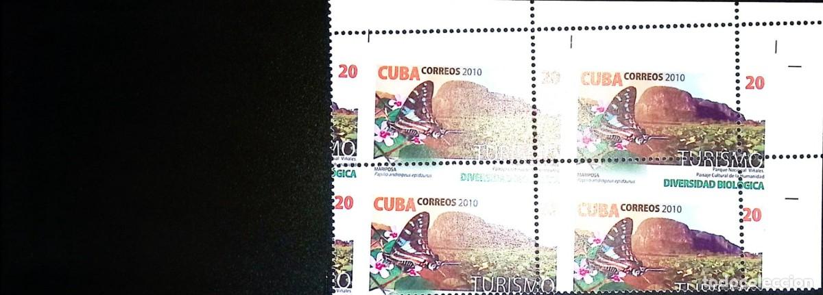 Sellos: TS) 2010 CUBA,DIE PROOF, PERFORATE, DISPLACED IMAGE, BLOCK OF 4,NATIONAL PARKS,MNH.