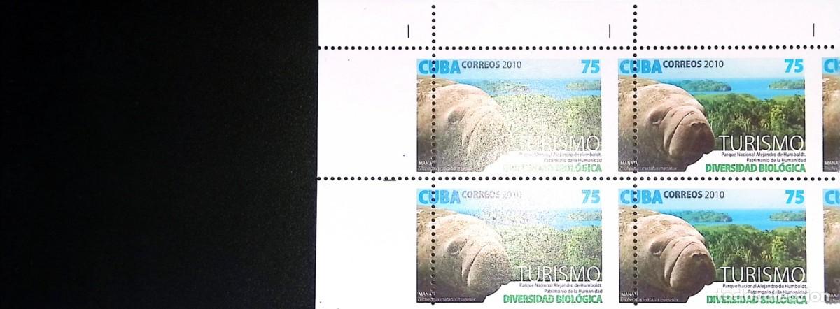 Sellos: TS) 2010 CUBA,DIE PROOF, PERFORATE, DISPLACED IMAGE, BLOCK OF 4,NATIONAL PARKS,MNH.