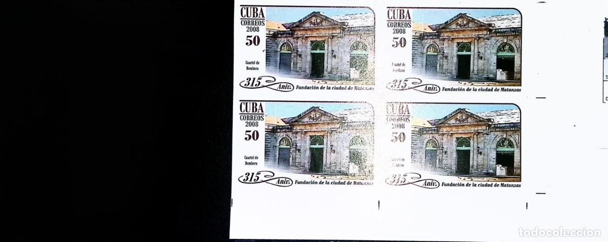Sellos: TS) 2008 CUBA,DIE PROOF, IMPERFORATE, BLOCK OF 4, 350TH ANNIVERSARY OF THE FOUNDING OF MATANZAS,MNH.