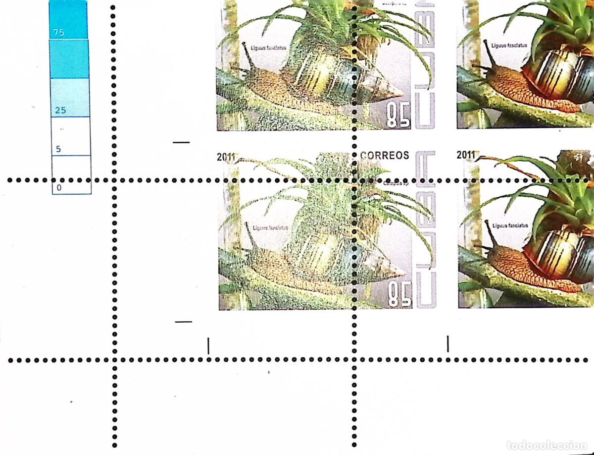 Sellos: TS) 2011 CUBA,DIE PROOF, PERFORATE, DISPLACED IMAGE, BLOCK OF 4,FLORA & FAUNA, MNH.