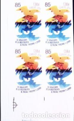 Sellos: TS) 2014 CUBA,DIE PROOF, IMPERFORATE, BLOCK OF 4, 50TH ANNIVERSARY OF THE ESTABLISHMENT OF DIPLOMATI