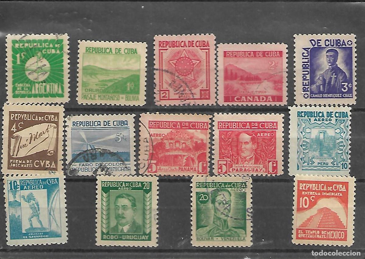 Sellos: CUBA 14 SELLOS DE LA SERIE DE 1937 DE LA NUMERACION 305----