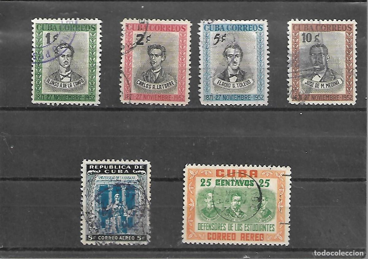 Sellos: CUBA SELLOS MATASELLADOS DE LA SERIE DE 1952 N&ordm; 522----