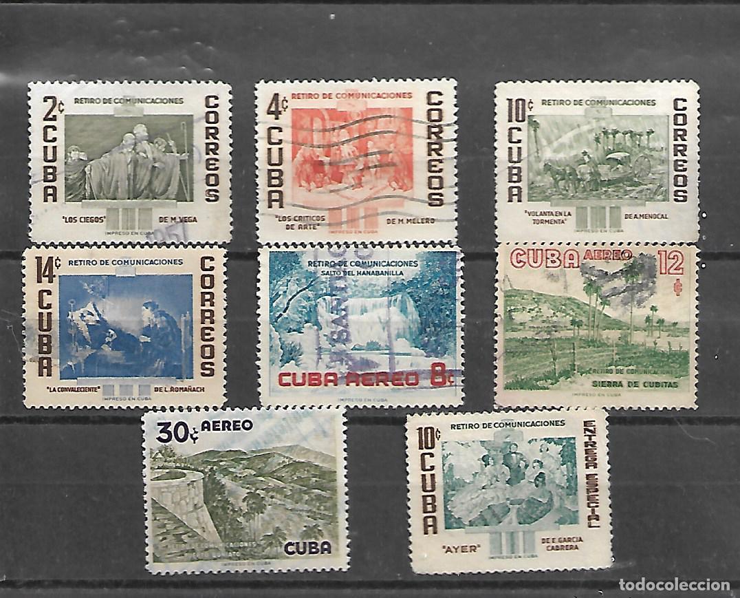 Sellos: CUBA BONITA SERIE COMPLETA MATASELLADA DE 1957 DE LA NUMERACION 684/91
