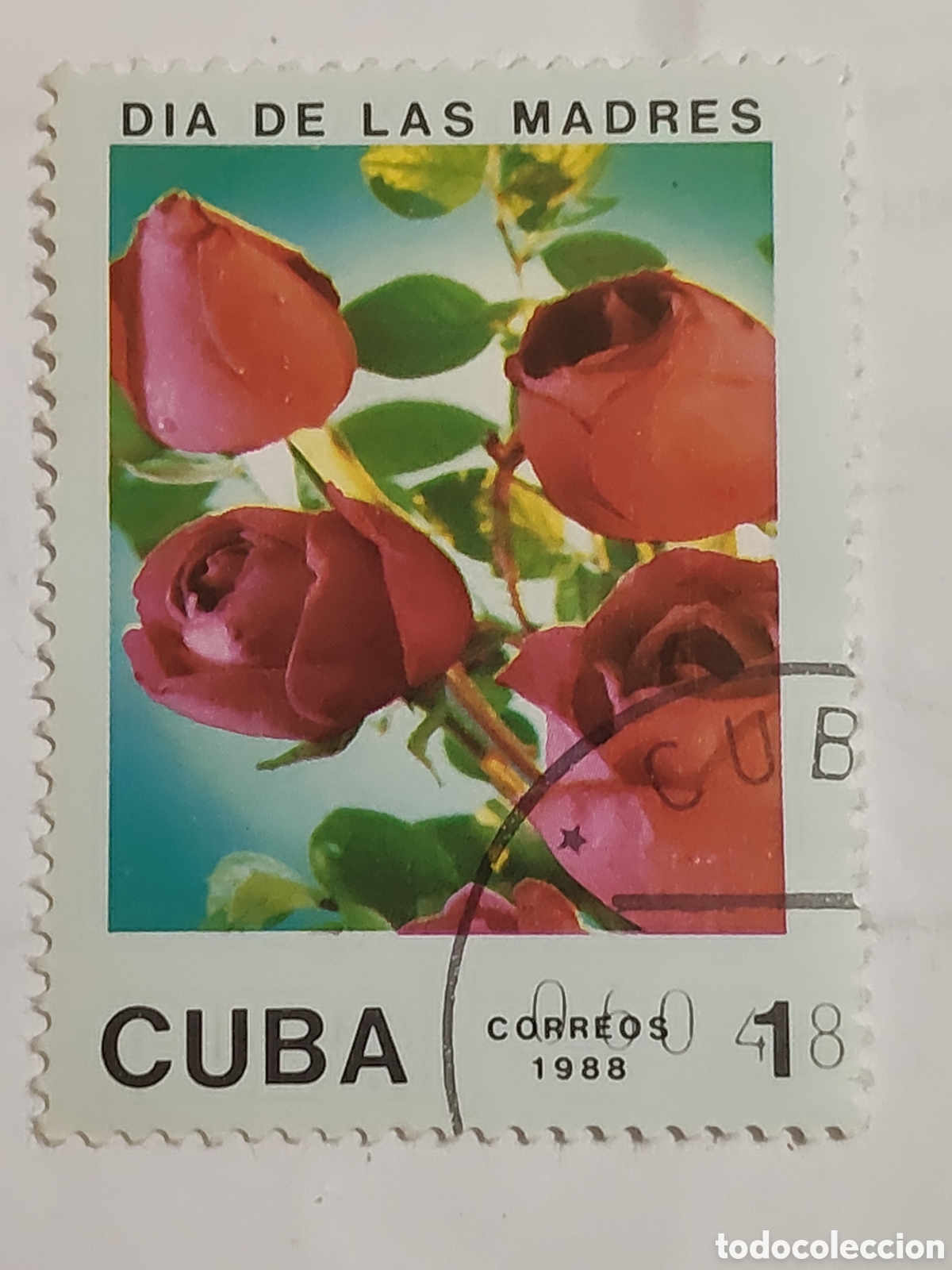 Sellos: Sello de Cuba d&iacute;a de las madres Flora flores 1986