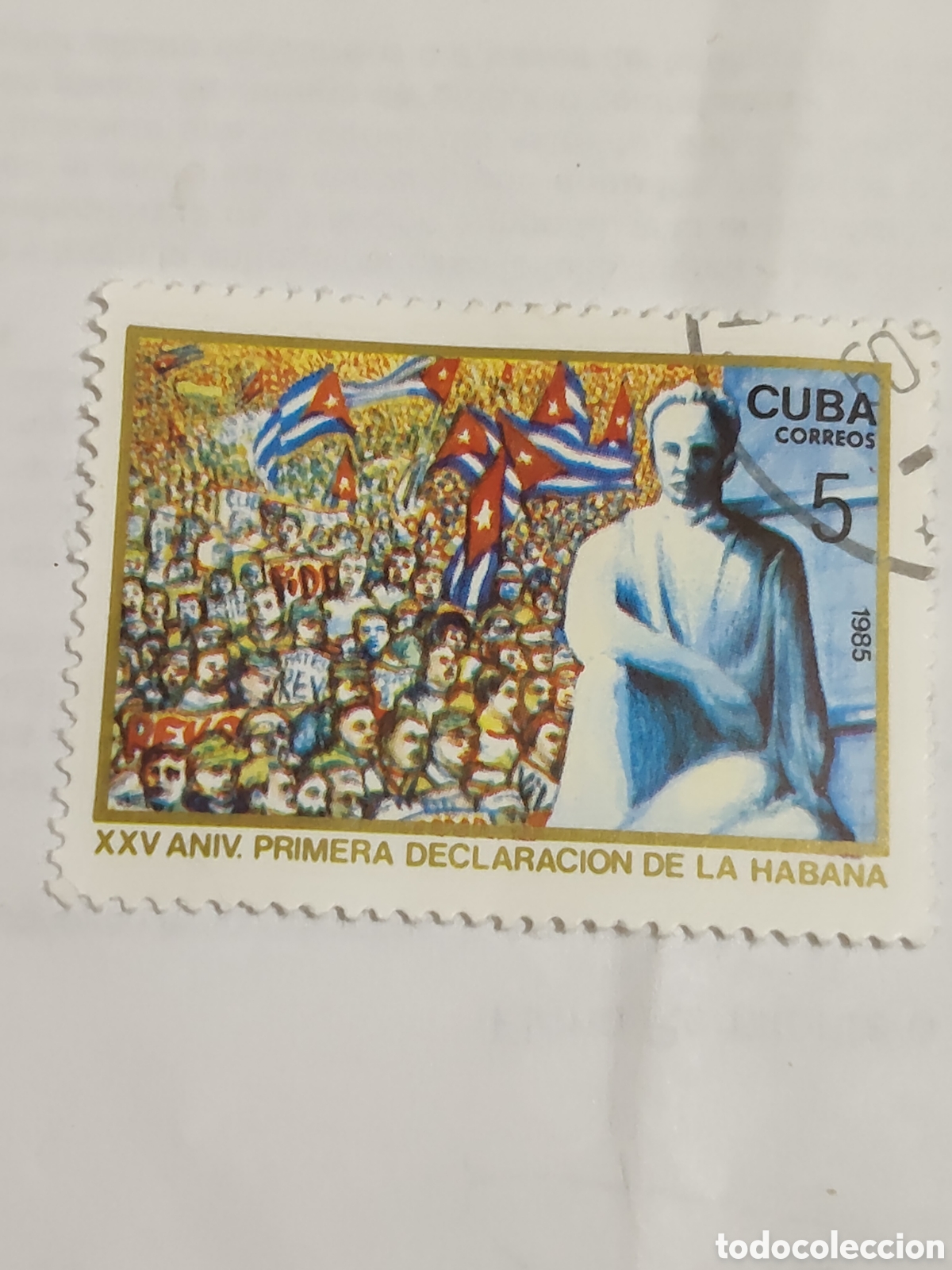 Sellos: Sello de Cuba XXV aniversario de la primera declaraci&oacute;n de La Habana 1985