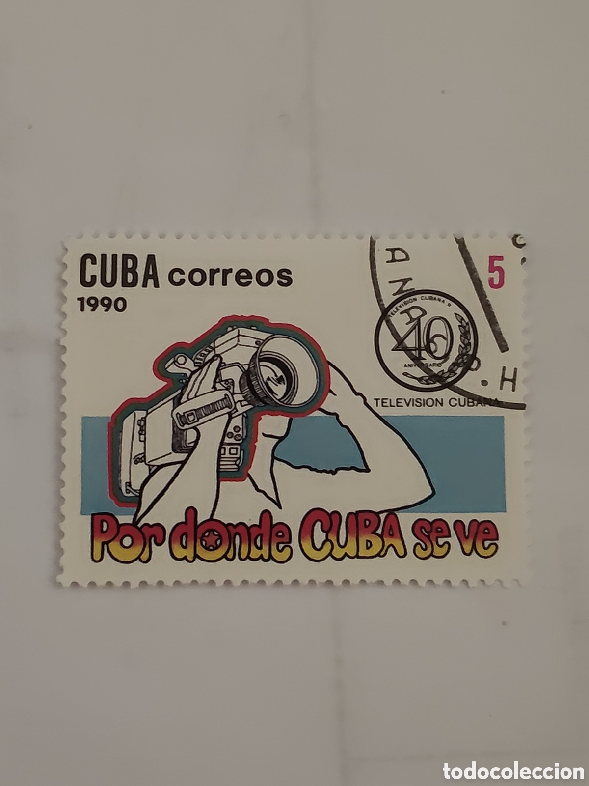 Sellos: Sello de Cuba 40 aniversario de la televisi&oacute;n cubana 1990