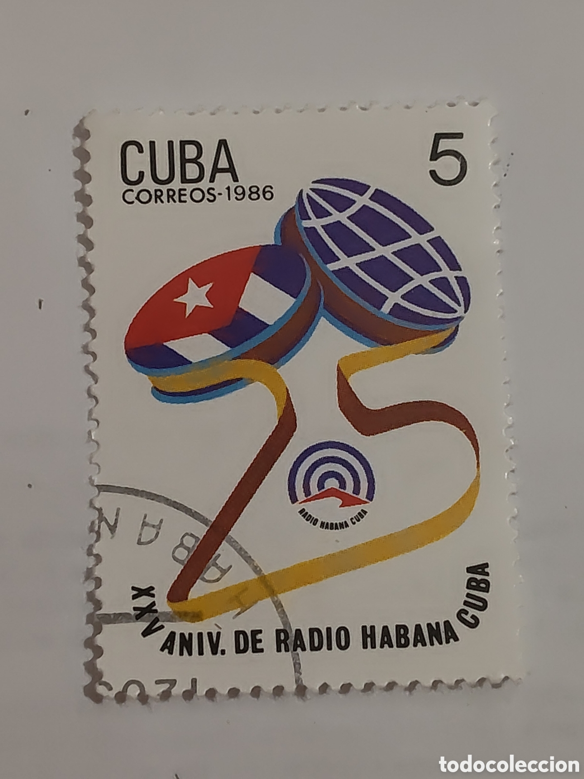 Sellos: Sello de Cuba 25 aniversario de radio Habana Cuba 1986