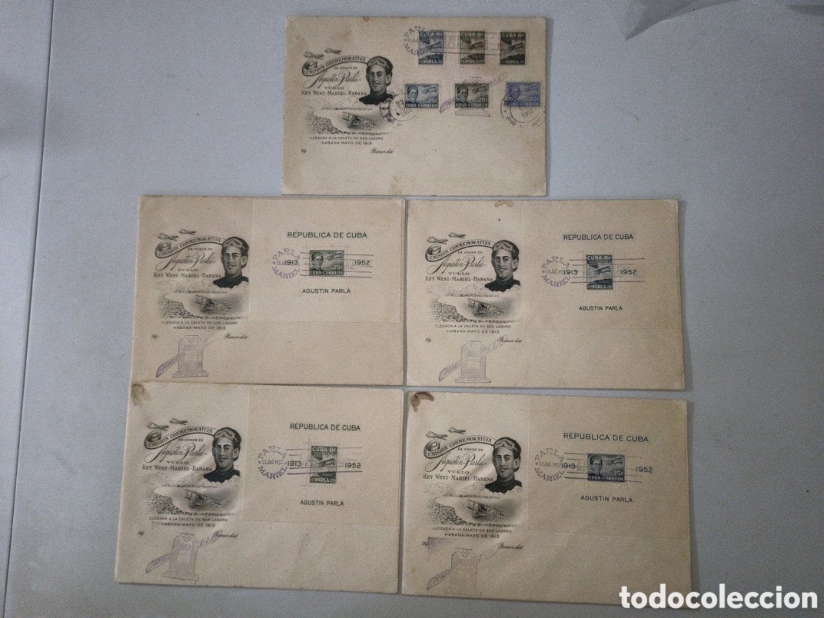 Sellos: Cuba,juego completo s.p.d.39 aniversario vuelo key-west/Mariel,a&ntilde;o 1952