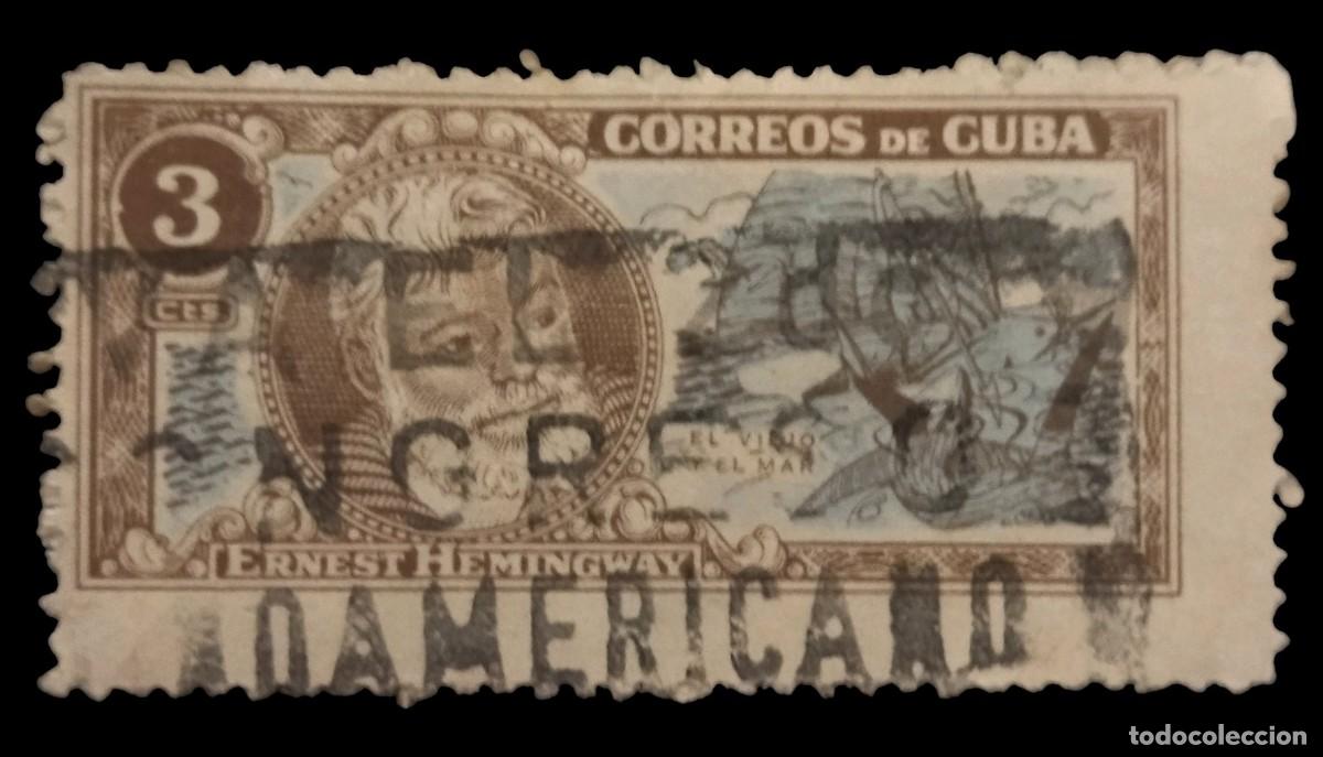 Sellos: CUBA 1963 Ernest Hemingway. USADO. - Foto 1