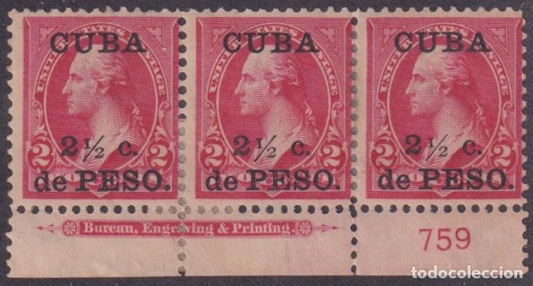 Sellos: 1899-757 CUBA US OCCUPATION 1899 2 &frac12; c MH PLATE NUMBERS N&ordm;759 CON REFUERZO ORIGINAL GUM.
